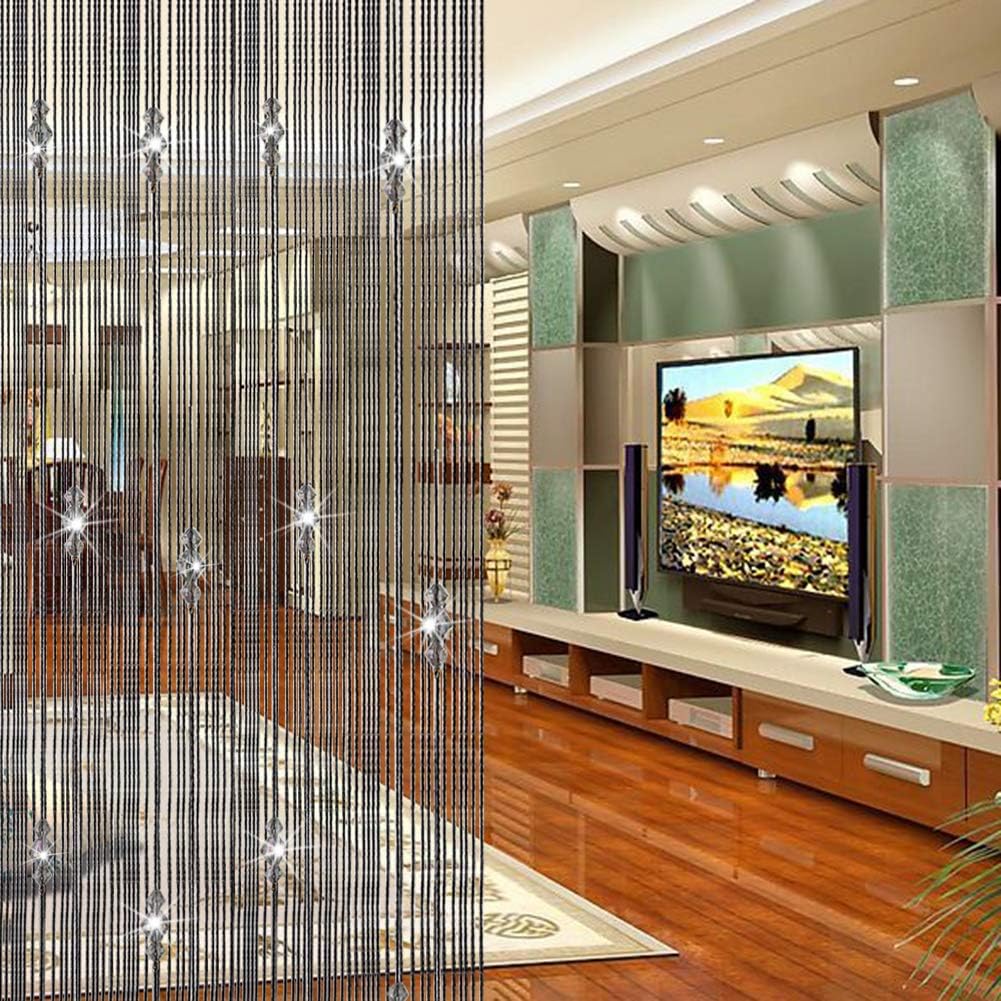 Goosacyon 2Pcs Crystal Door String Curtains for Decor
