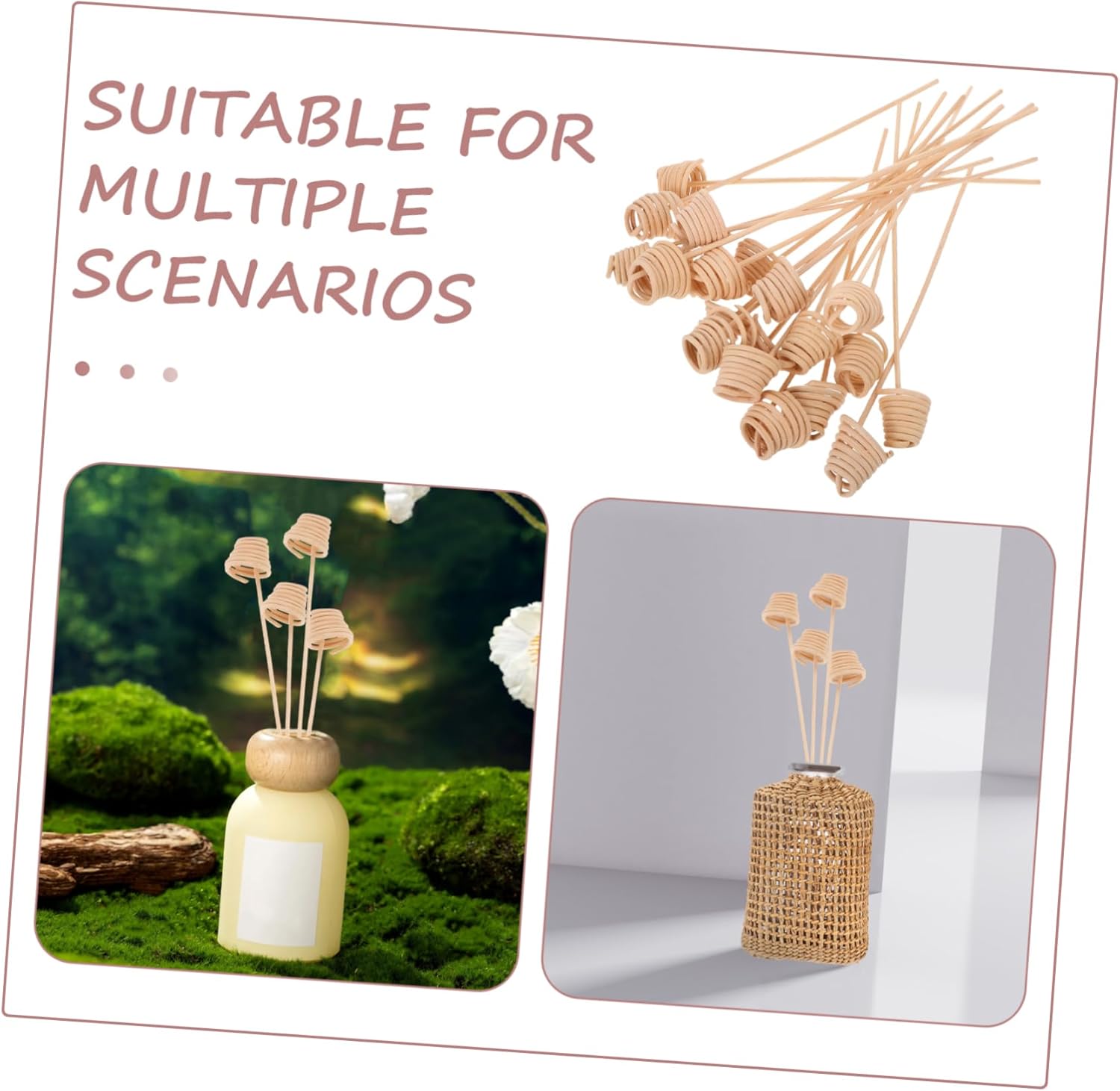 20pcs Wavy Rattan Diffuser Reeds for Natural Fragrance