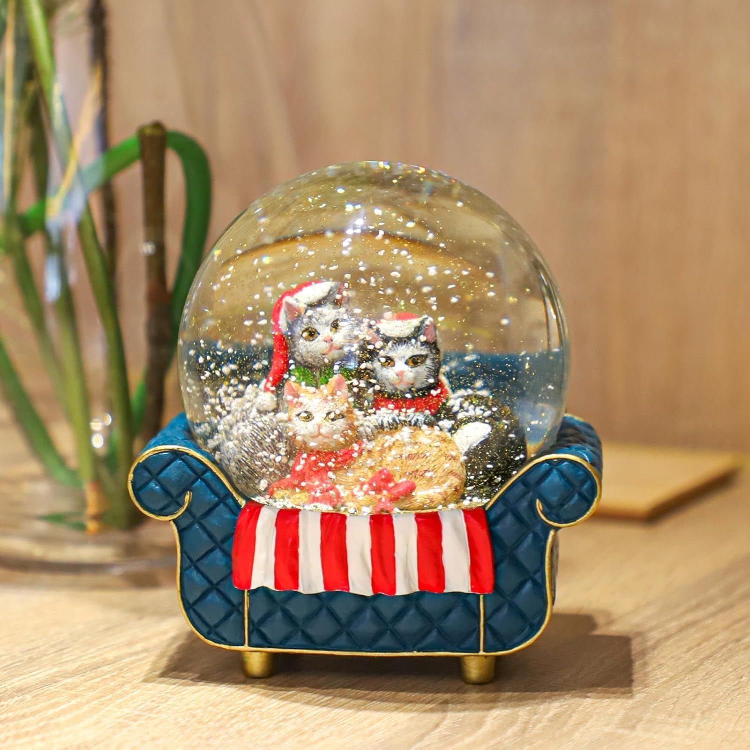Cute Snow Globes with Cats 100MM Holiday Decor Gift