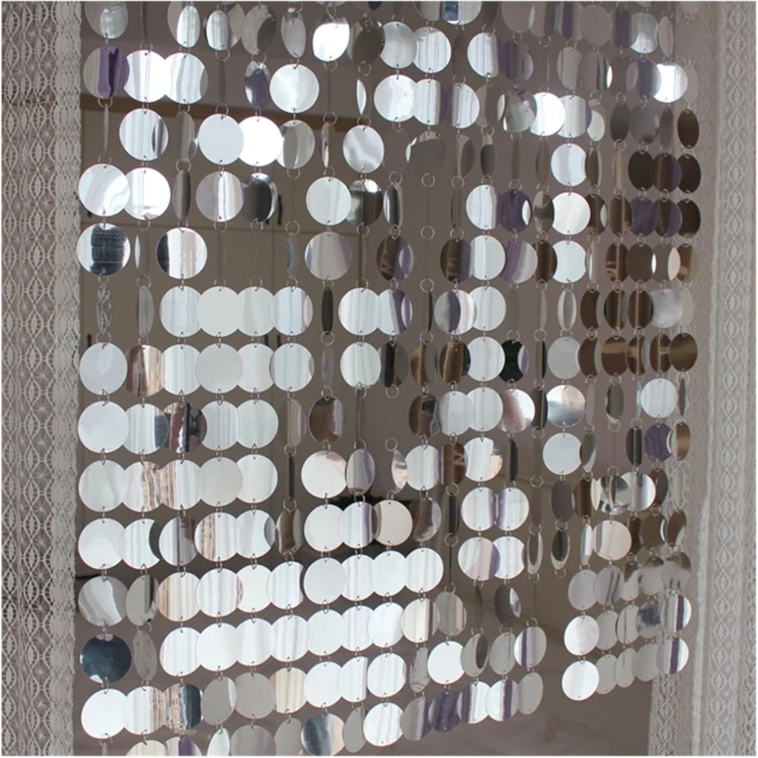 PVC Sequins Curtain Blue 5 Strips 150cm DIY Wedding Decor