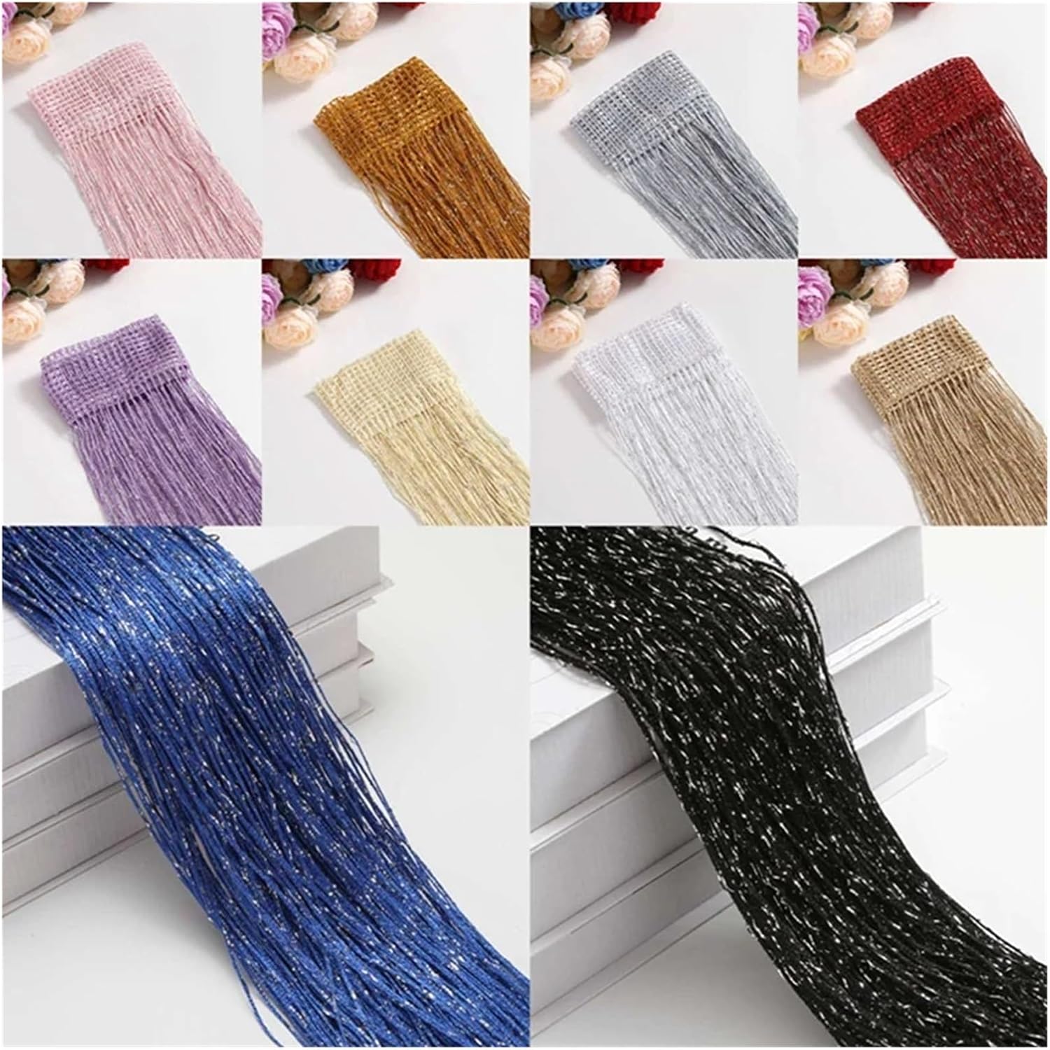 Silver Glitter Door String Curtain 100x200cm