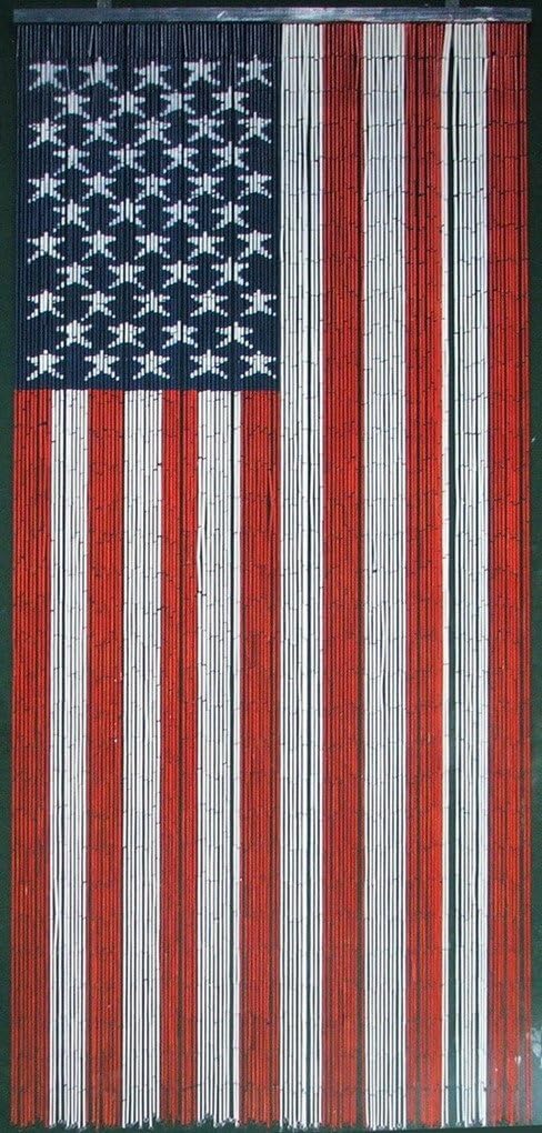 ABeadedCurtain 125 String American Flag Beaded Curtain Handmade with 4000 Beads