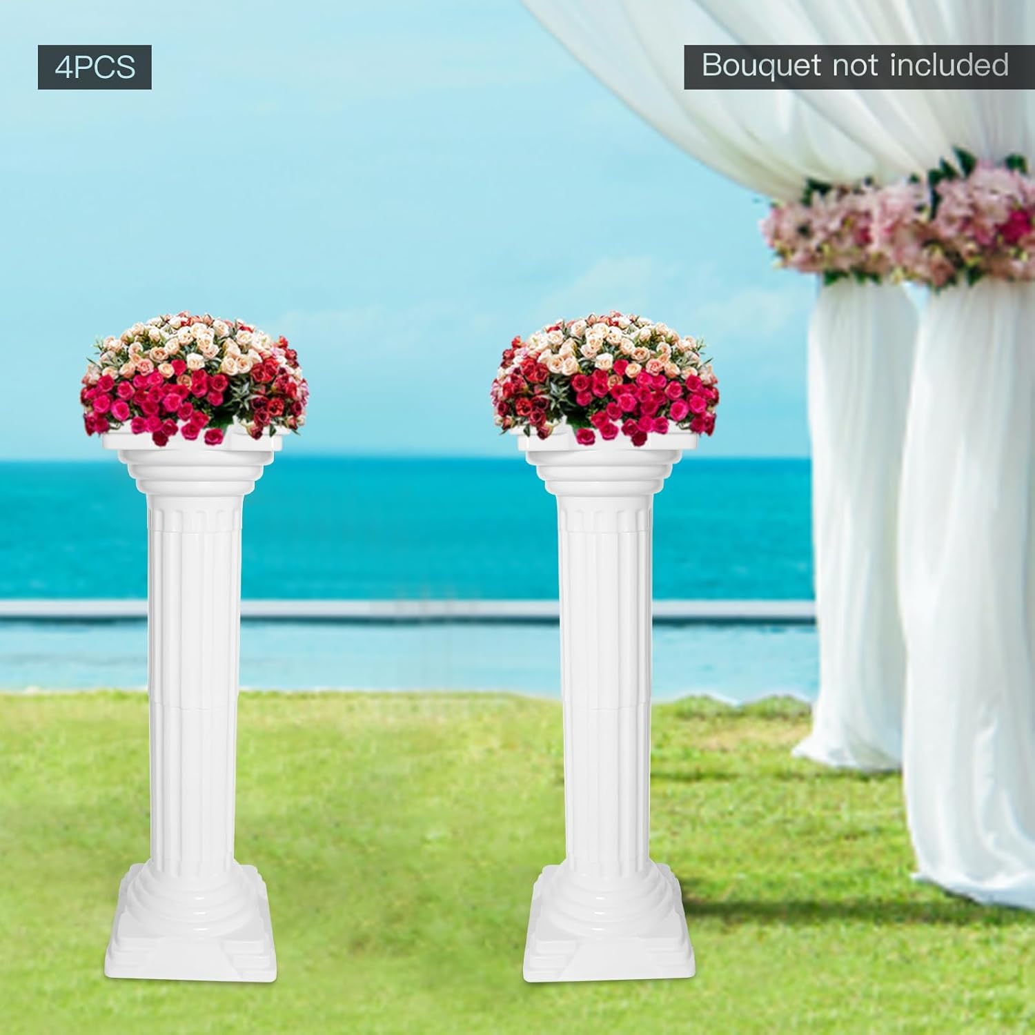 Roman Pillars Party Decor Set of 4 with Adjustable Height