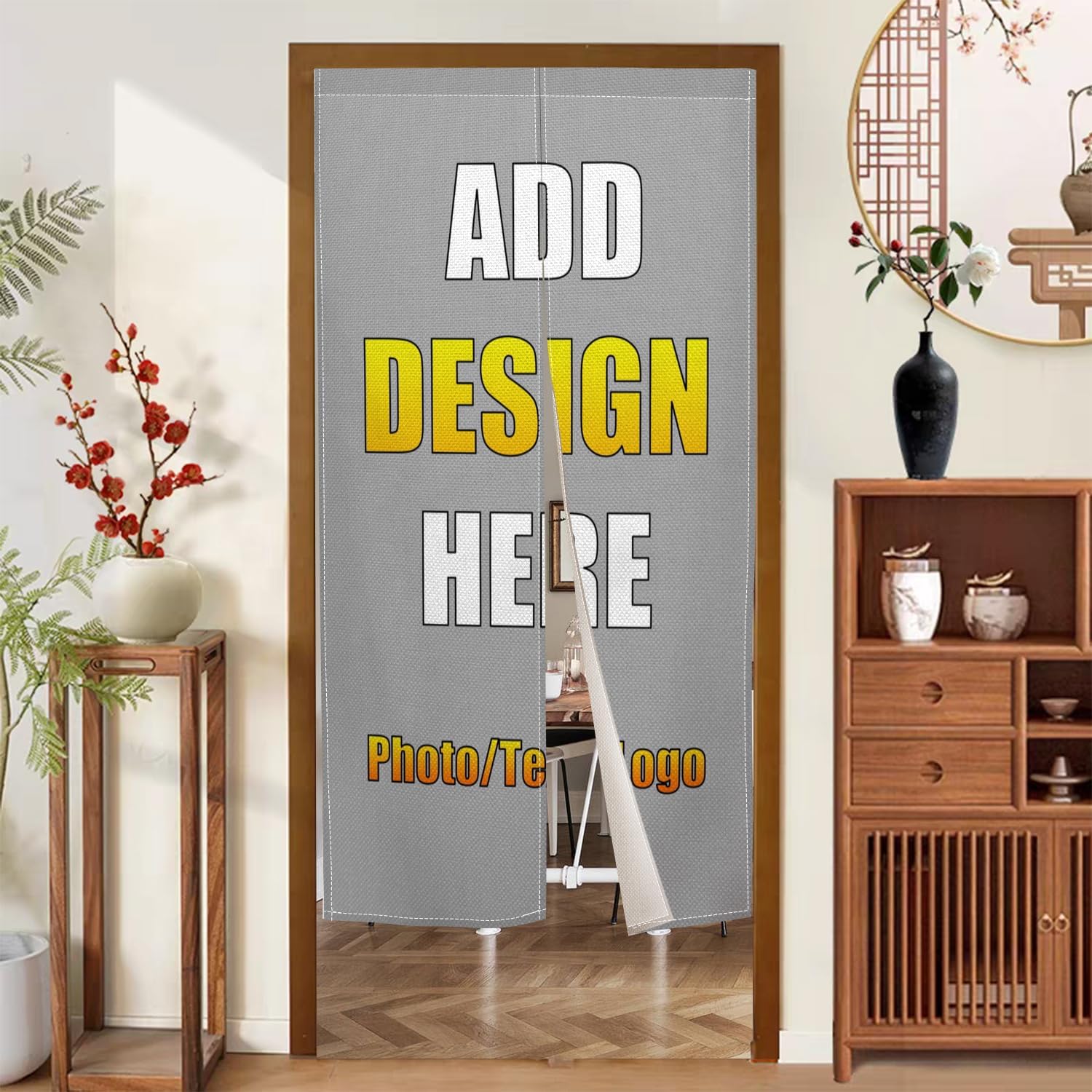 Custom Noren Door Curtain Panel with Personalized Design