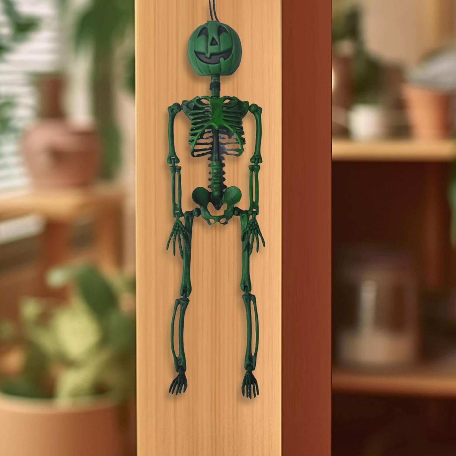 Realistic Hanging Pumpkin Head Skeleton Halloween Decor
