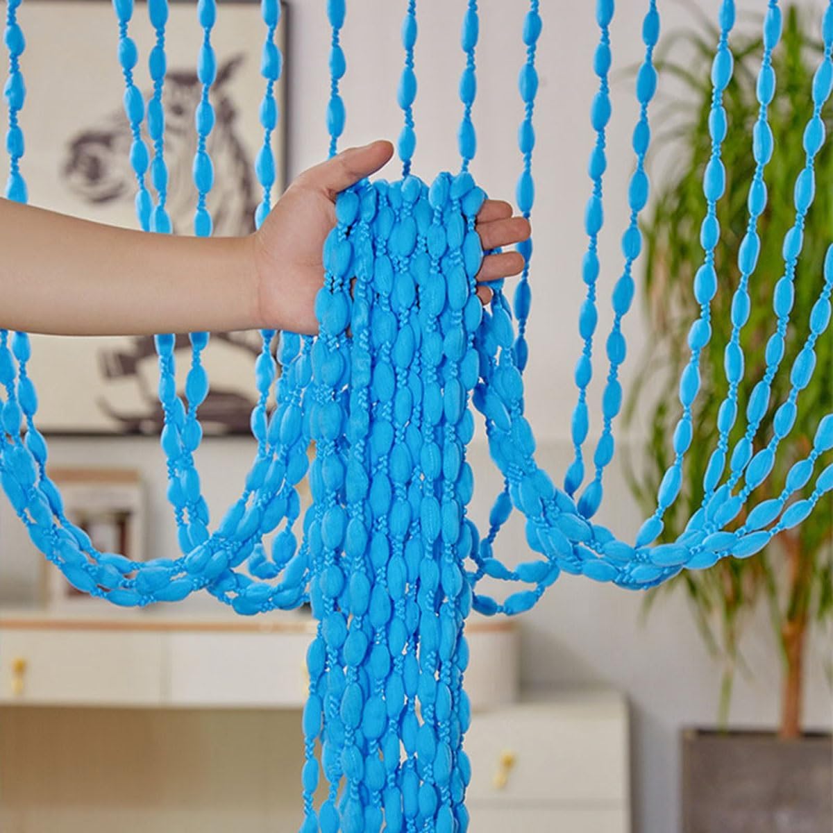 MObyat Beaded Curtain for Doorway Blue 394x787in