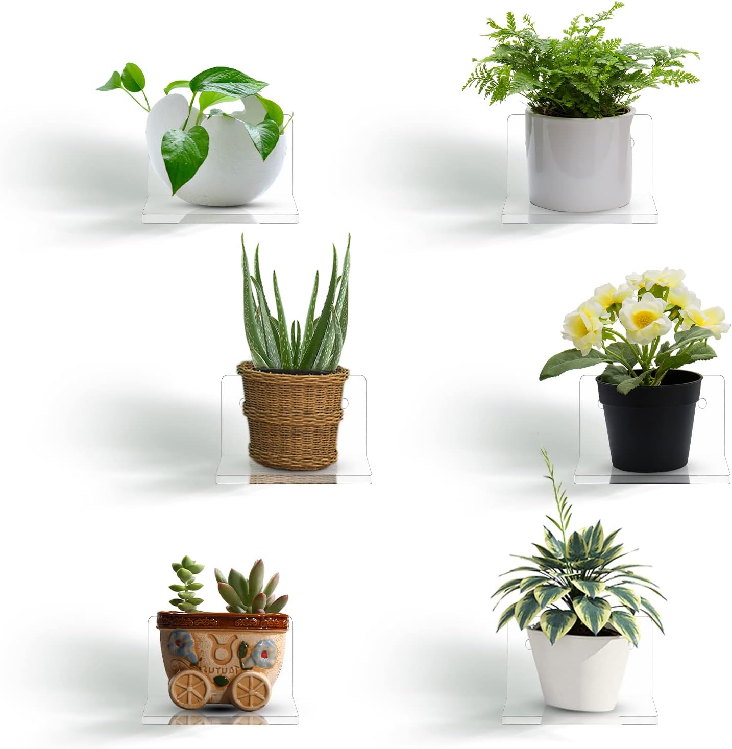 Yulejo 6 Piece Acrylic Floating Shelf Set