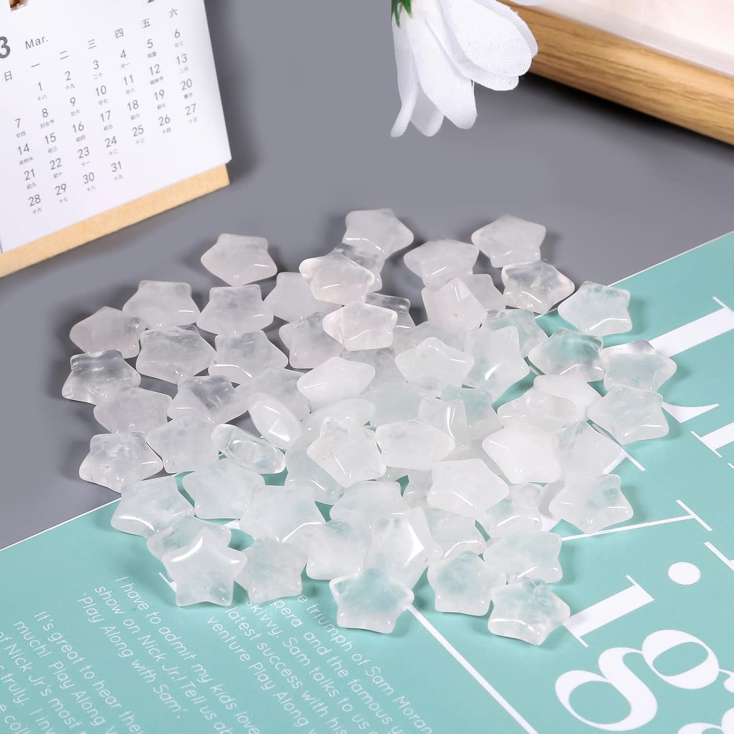 Rockcloud 10 Pack Star Shaped Crystal Pocket Stones