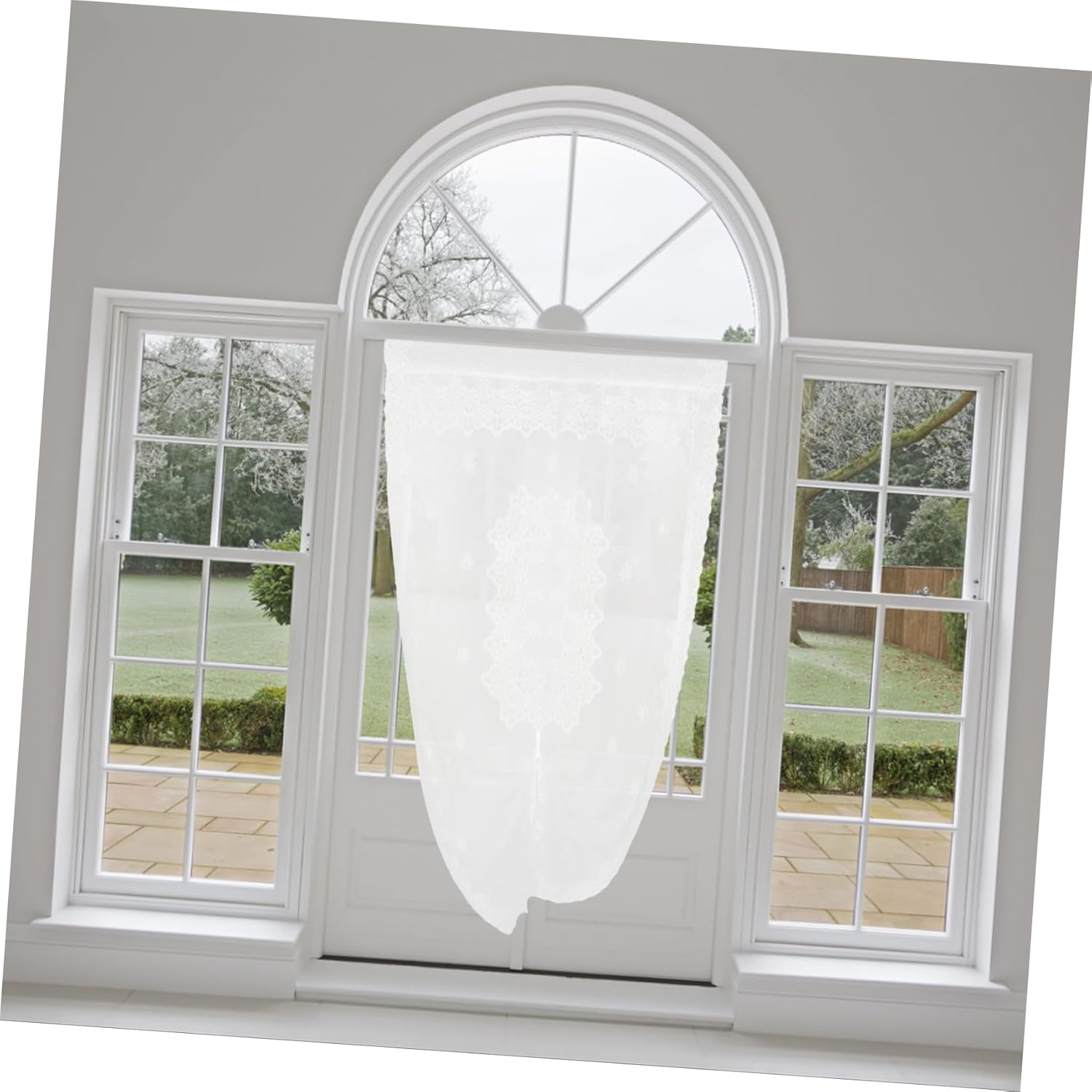 LIFKOME Sheer Door Panel Curtain for Kitchen Bedroom French Style Drapery