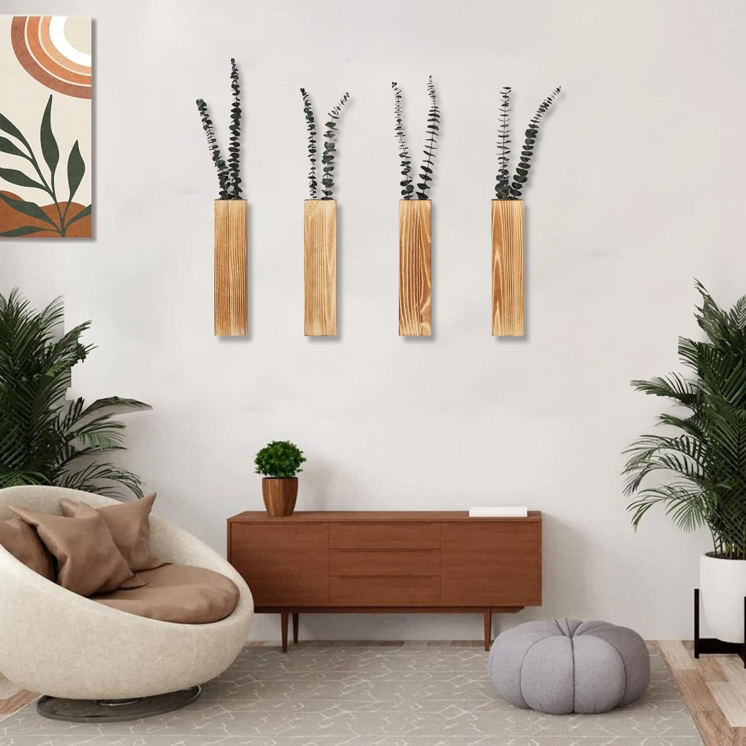 Sawoake Wooden Wall Planter Set of 4 - Modern Home Decor