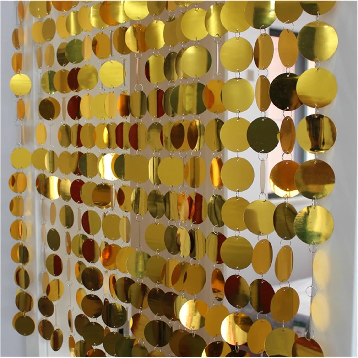PVC Sequins Curtain Blue 5 Strips 150cm DIY Wedding Decor