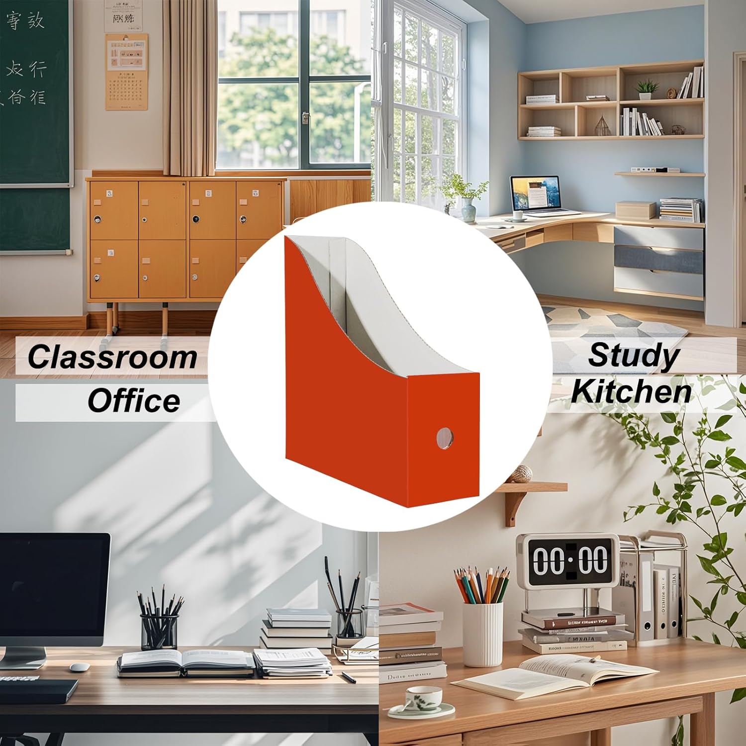 Limitliho 2 Pack Cardboard Magazine Storage Boxes