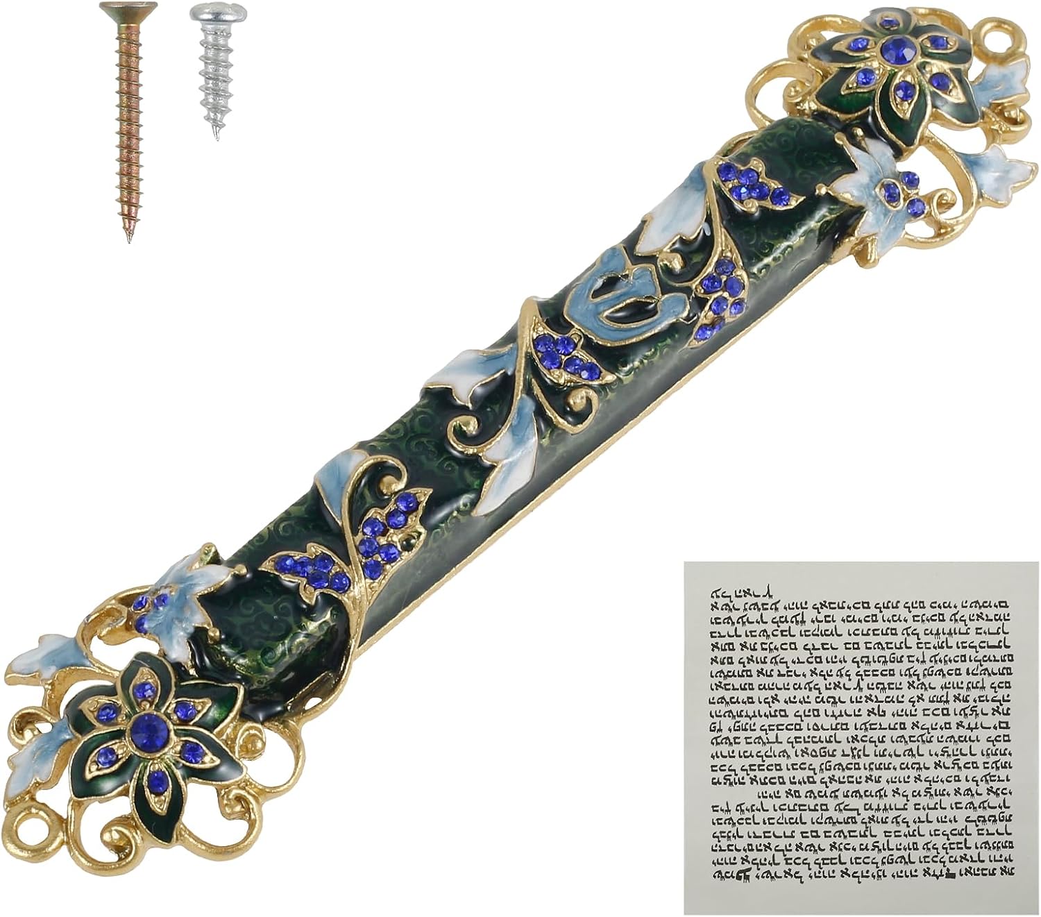 Hand Painted Mezuzah Zinc Alloy Enamel Decor