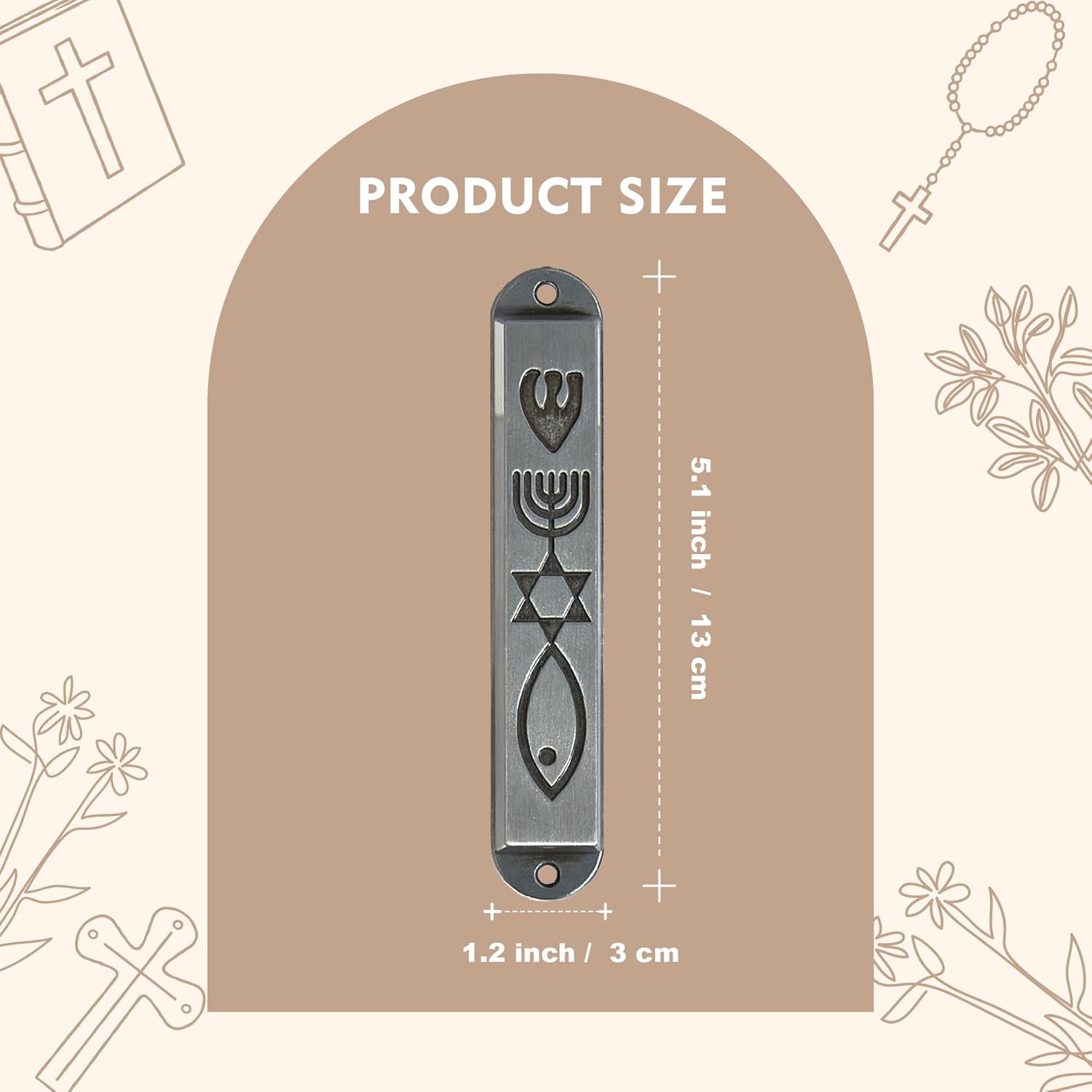 CAMATET Messianic Mezuzah Set with Scroll for Door