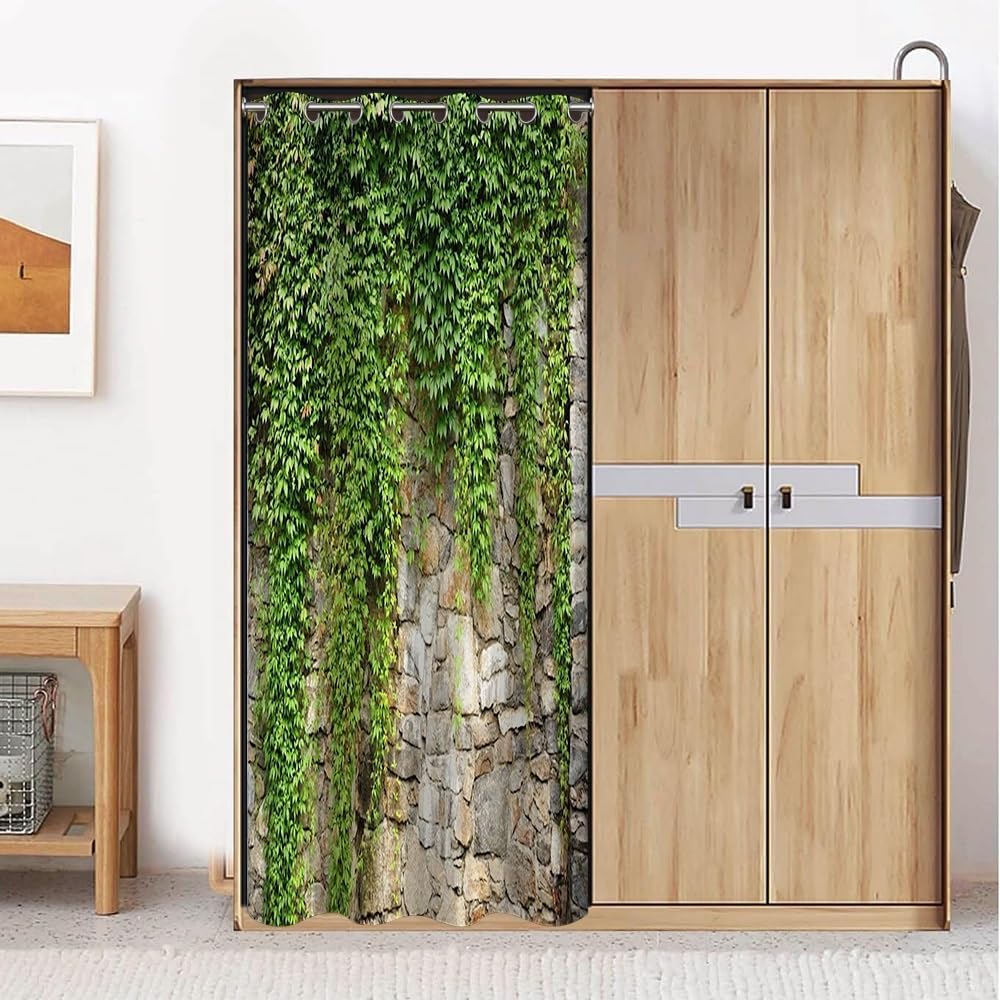 Green Ivy Leaf Door Curtain 42x80 Inch 1 Panel