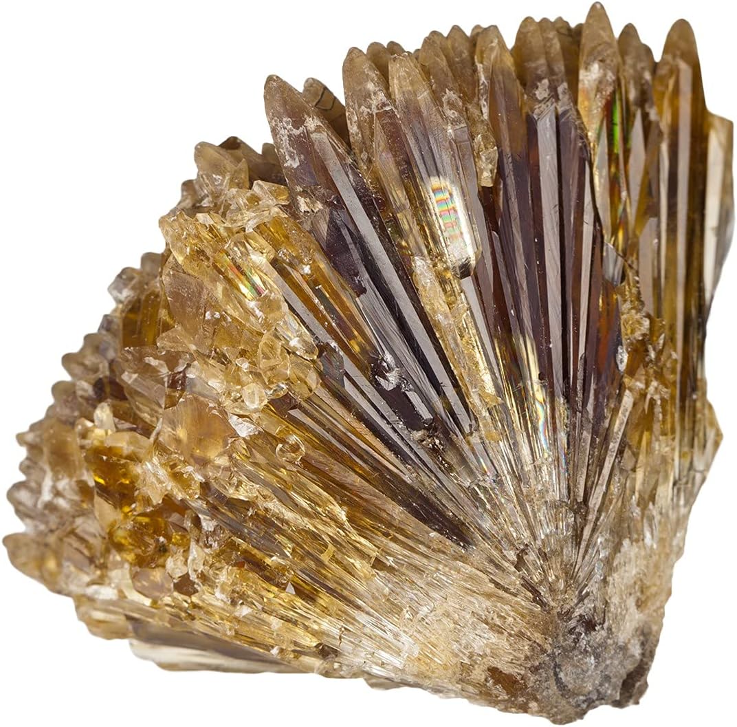 Rockcloud Amber Calcite Healing Crystal Specimen for Home Decoration