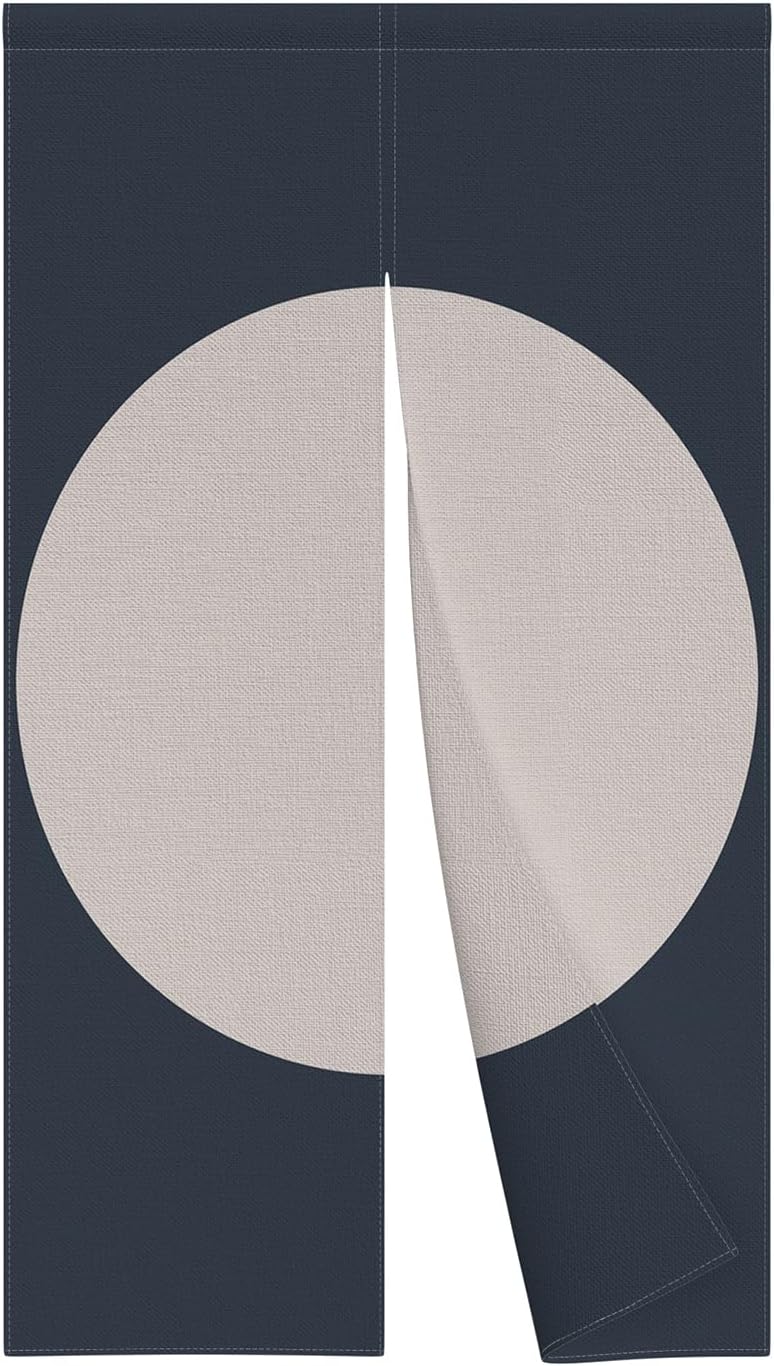 Leowefowa Double Sided Door Curtain White Round Pattern 335 x 709 Inches