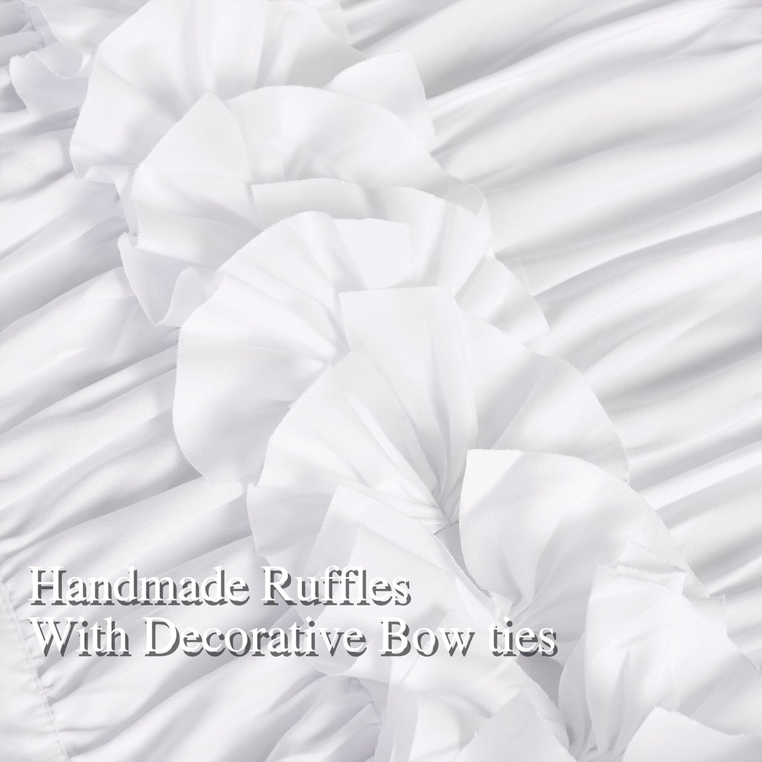 Boho Ruched Room Divider Curtains with Butterfly Flowers