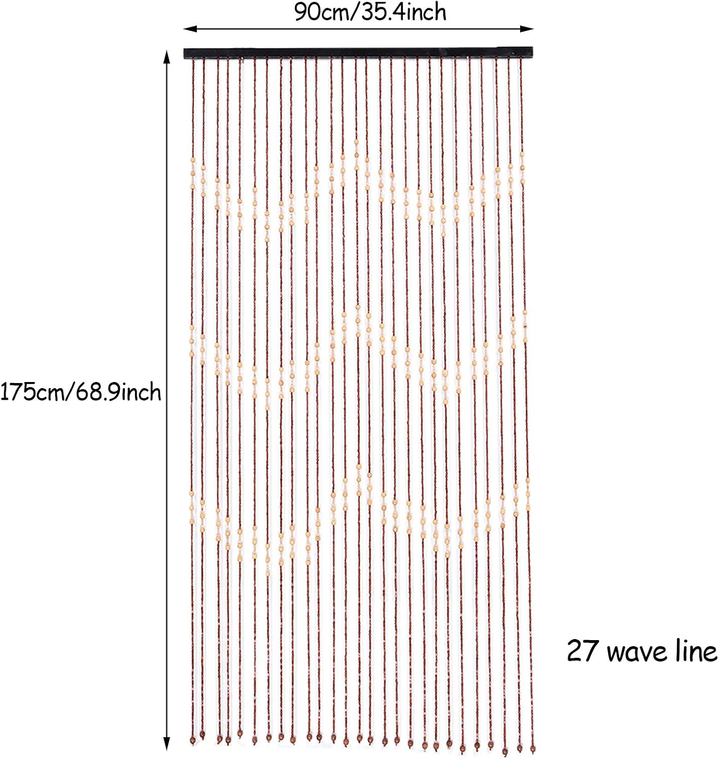 Wood Beaded Curtain for Doorways Wall Decor
