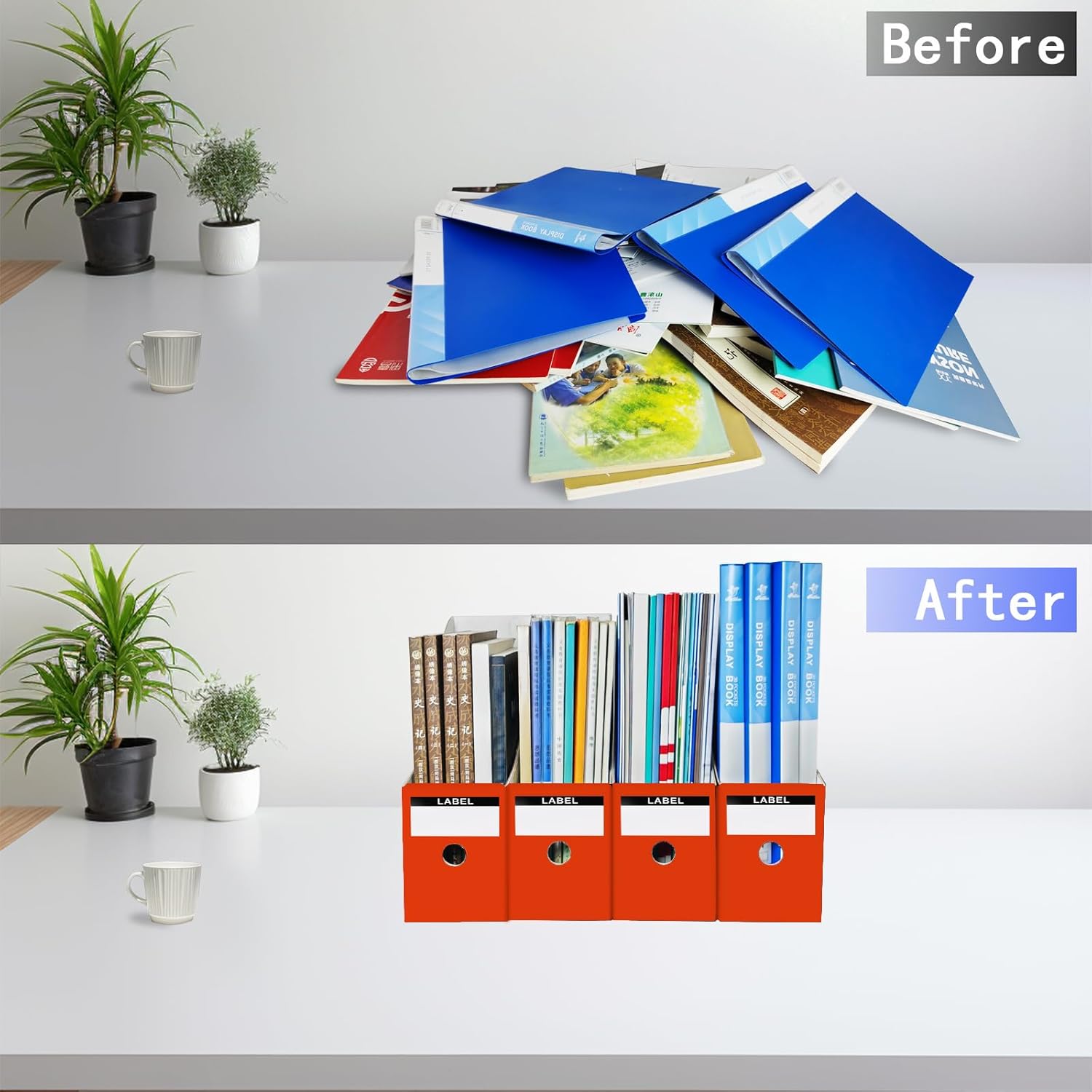 Limitliho 2 Pack Cardboard Magazine Storage Boxes