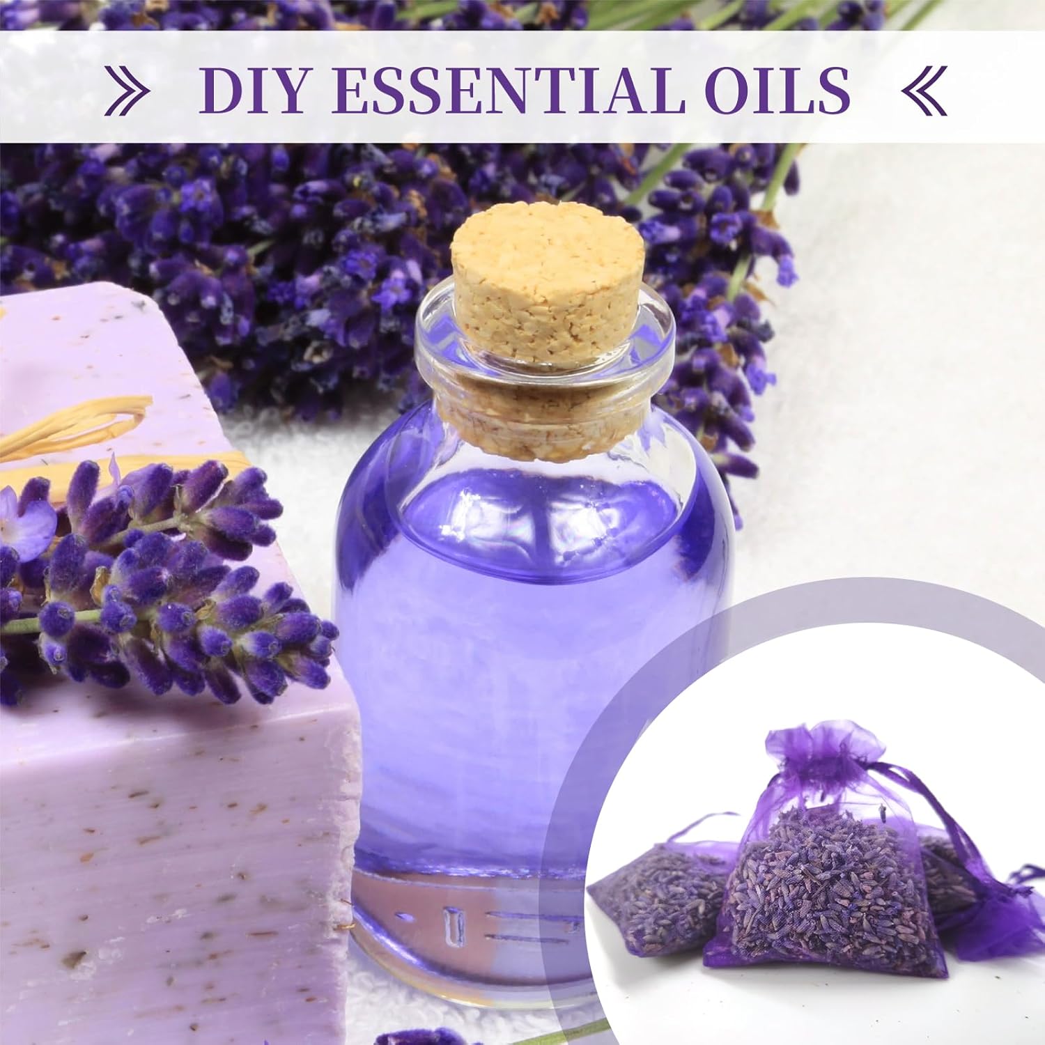 24 Pack French Dried Lavender Sachets for Home Fragrance