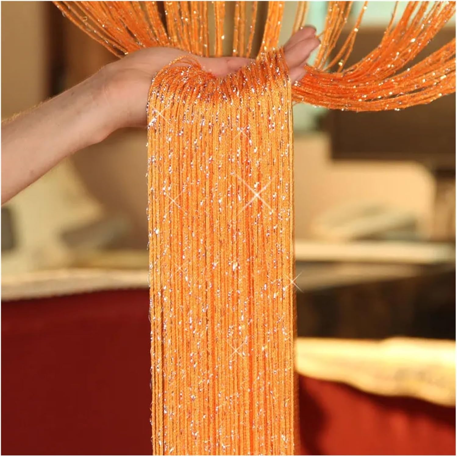 Shiny Tassel String Curtains for Living Room and Kitchen