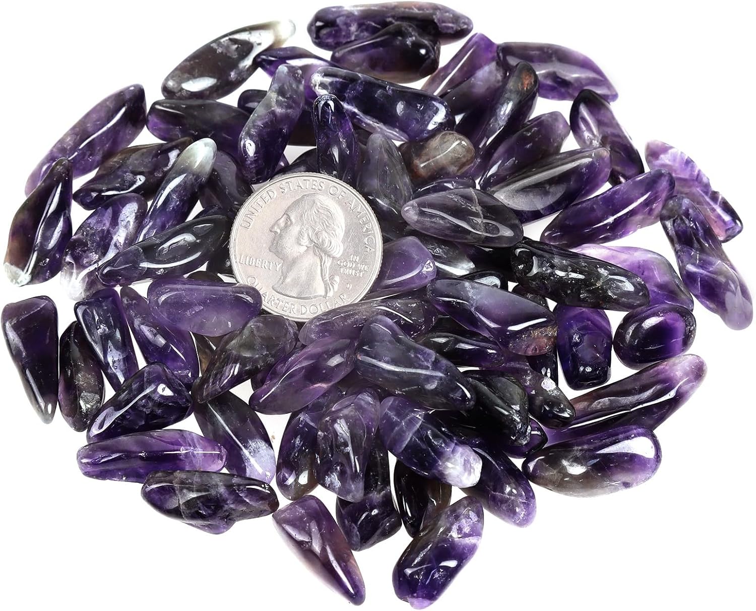 SUNYIK Natural Amethyst Tumbled Chips for Decor and Jewelry