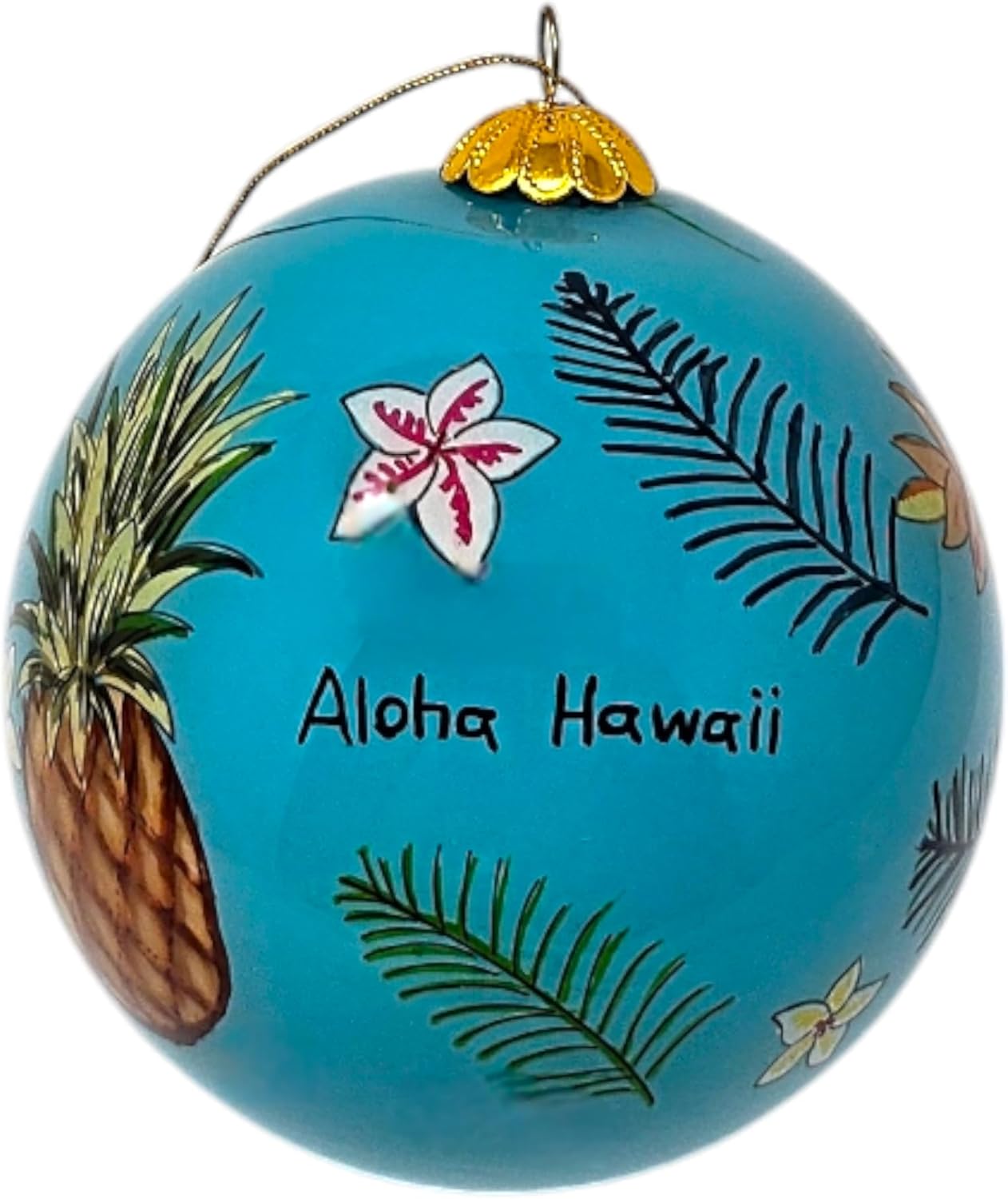 Pineapple Tropical Delight Hawaiian Christmas Ornament 3 Inch