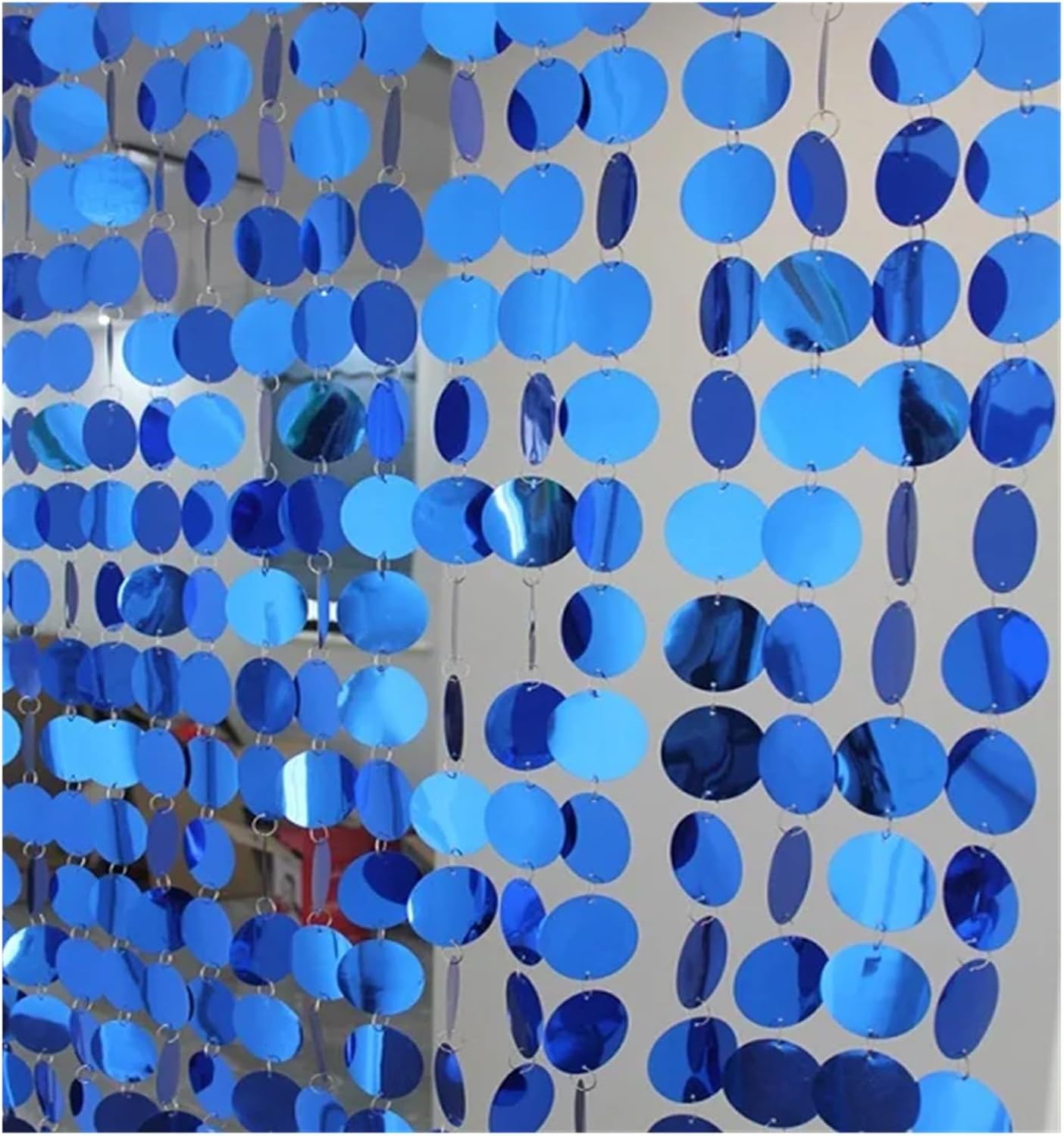PVC Sequins Curtain Blue 5 Strips 150cm DIY Wedding Decor