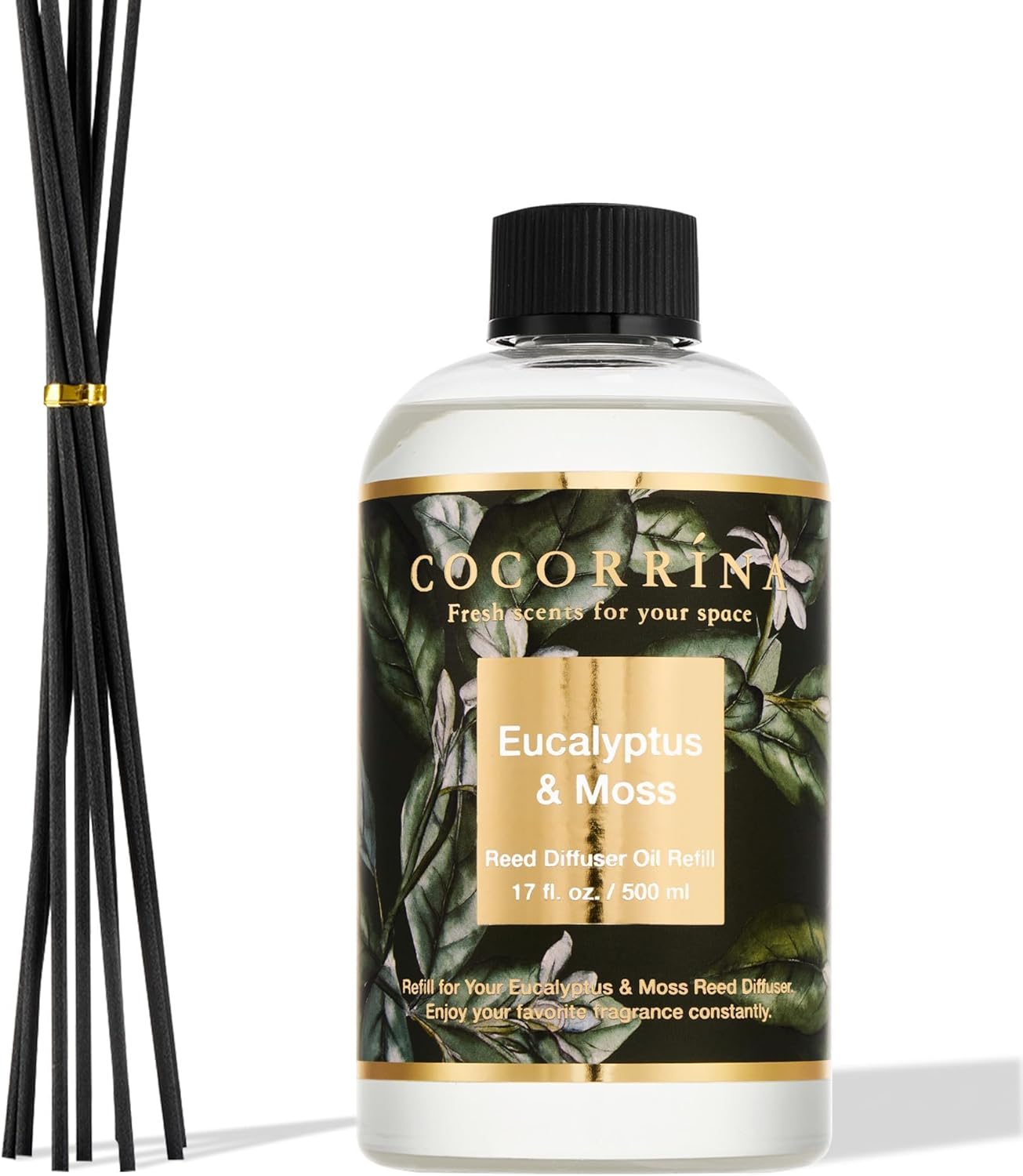 Cocorrna Eucalyptus Moss Reed Diffuser Refill 17oz with 8 Sticks