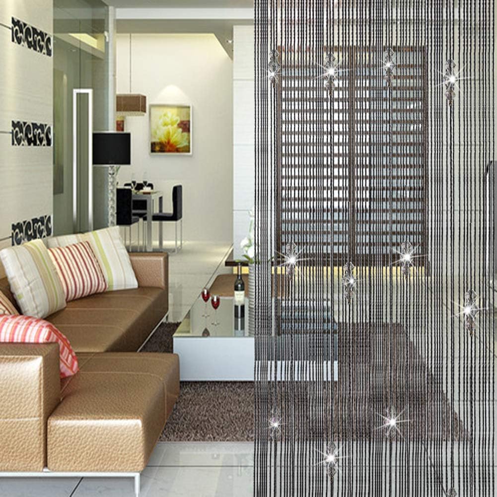 Goosacyon 2Pcs Crystal Door String Curtains for Decor