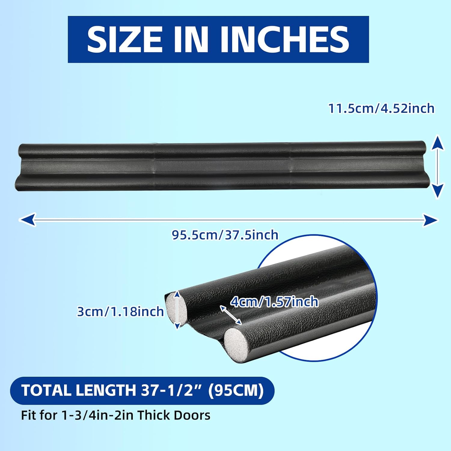 Door Wind Shield Silent Board with Insulated Sponges Black