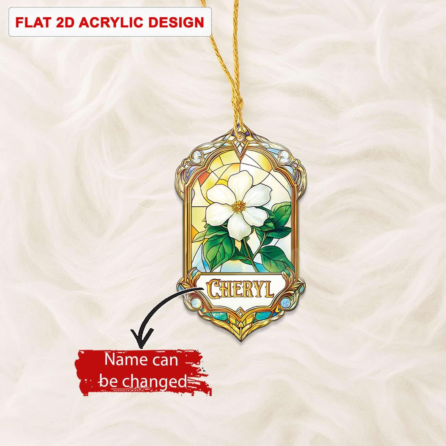 Custom Name Jasmine Hanging Ornament Personalized Acrylic Christmas Decoration