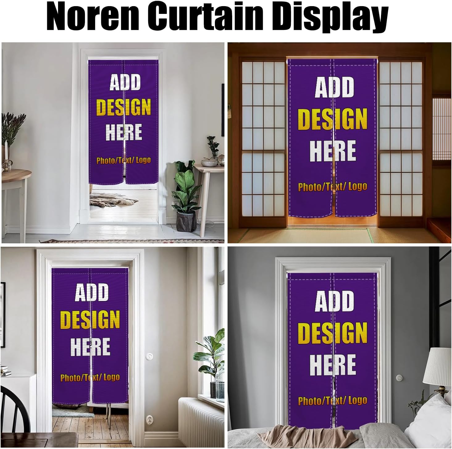 Custom Noren Curtain with Personalized Photo or Logo