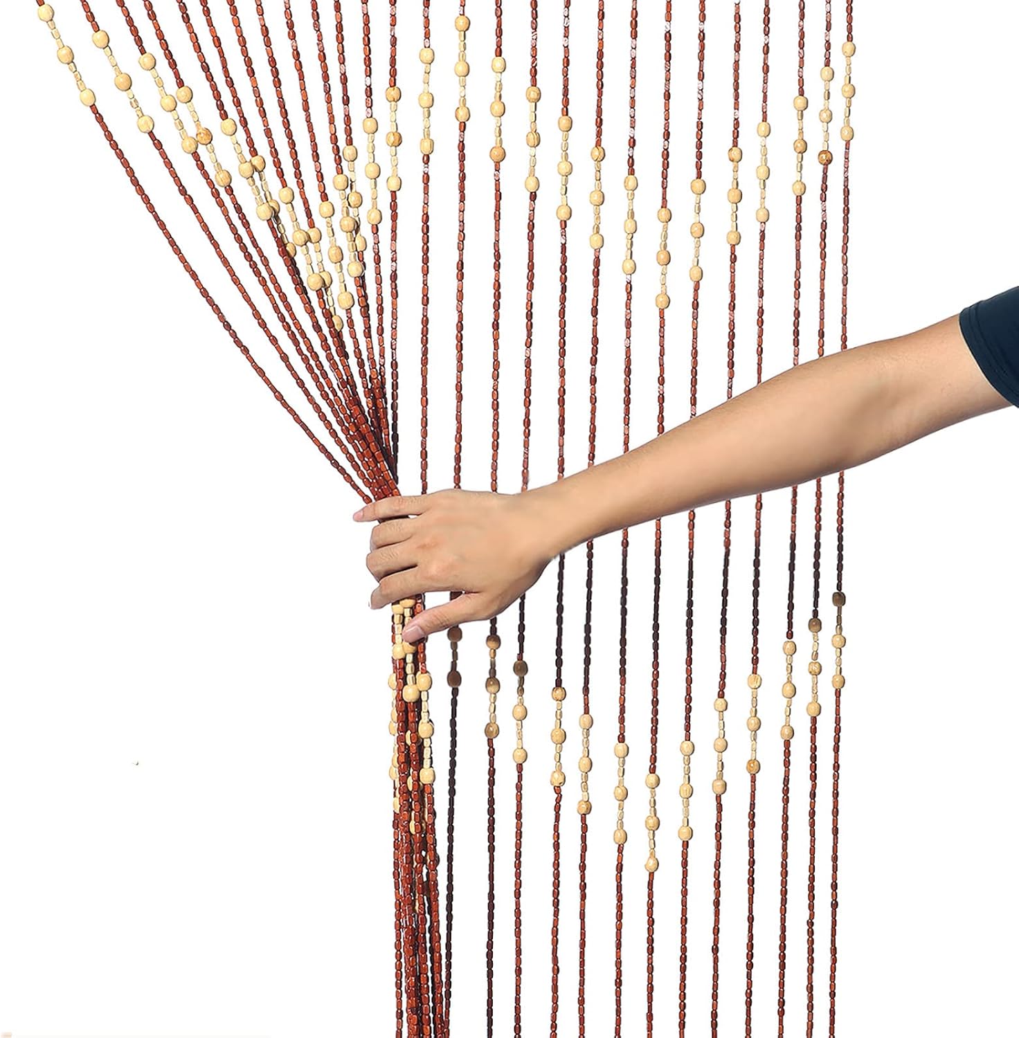 Wood Beaded Curtain for Doorways Wall Decor