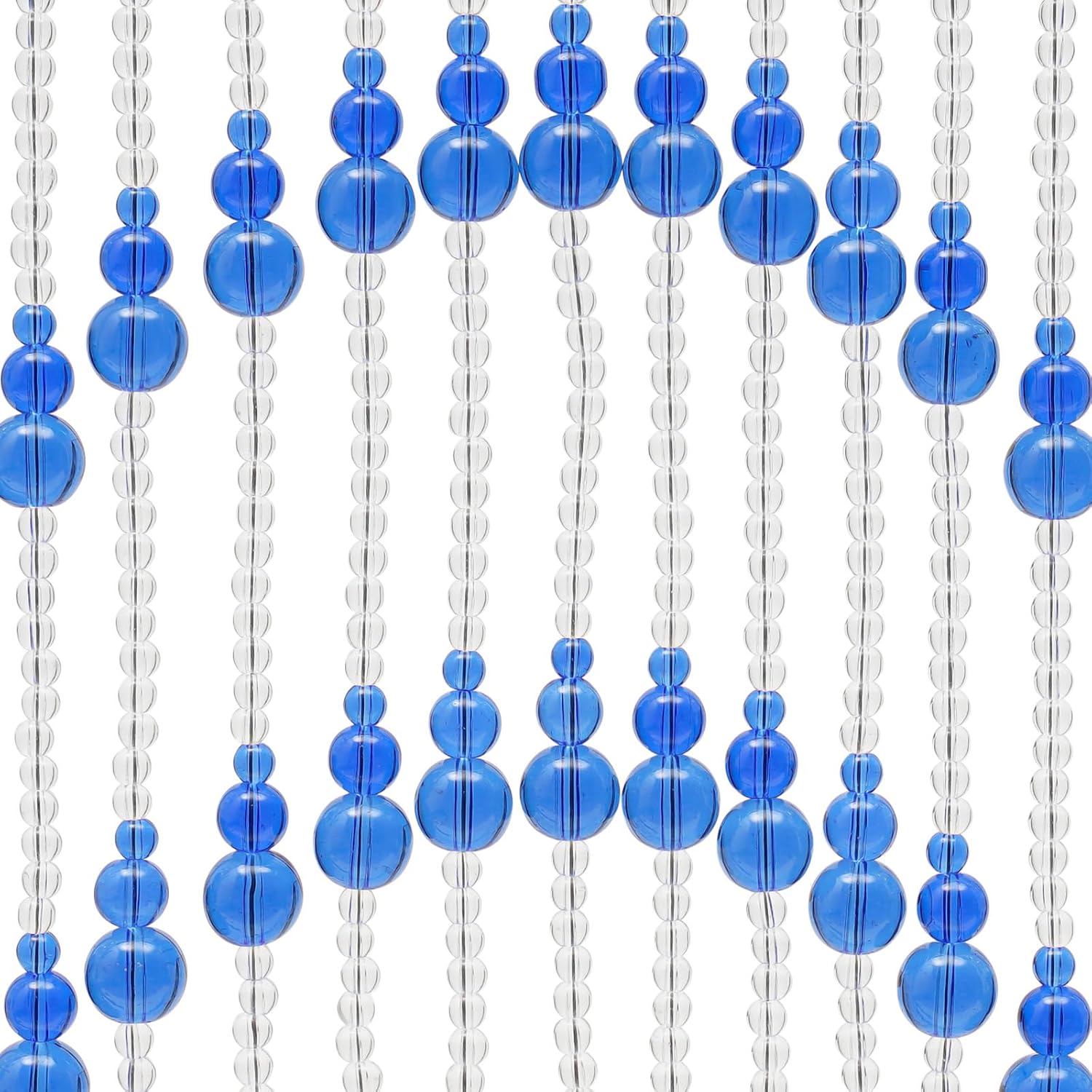 Blue Crystal Beaded Curtain with Adjustable Width