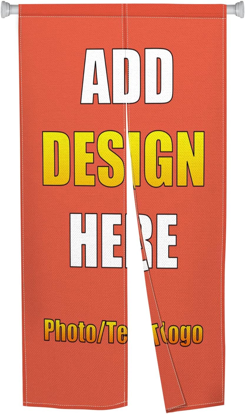 Custom Double Sided Door Curtain Noren with Photo Text Logo
