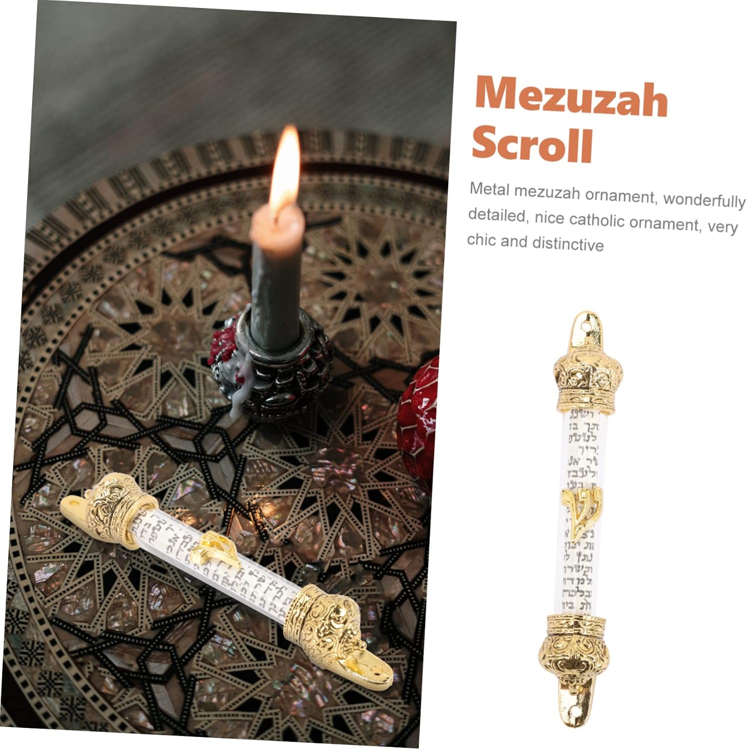 Metal Mezuzah Scroll for Home Door Jewish Decor