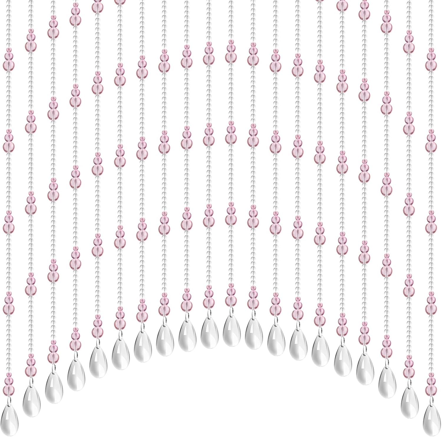 Pink Crystal Curtain Bead 20 Strings Arched Curtain