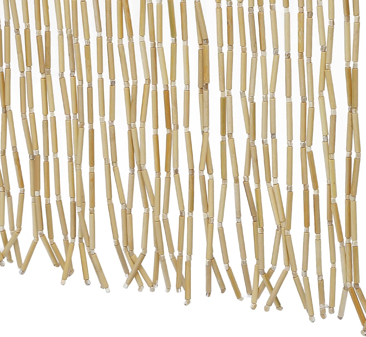 Natural Wood and Bamboo Beaded Curtain for Doorway