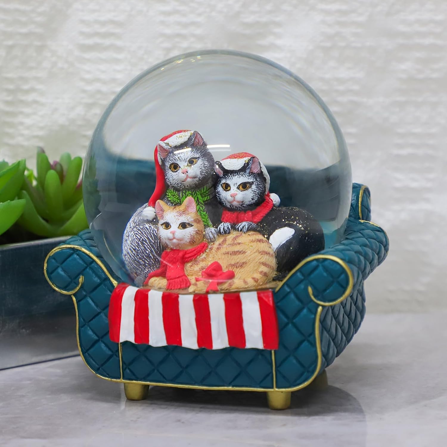 Cute Snow Globes with Cats 100MM Holiday Decor Gift