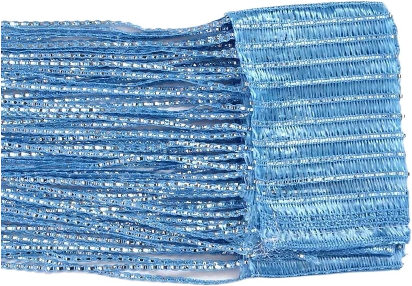 String Curtains Flash Line Shiny Tassel Door Divider Blue 100x200cm