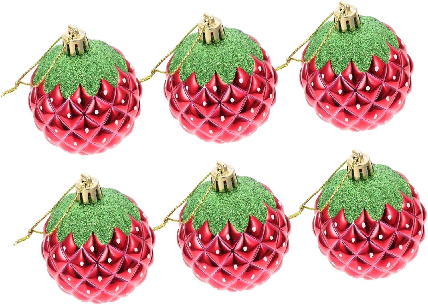 6pcs Decorative Hanging Balls Red Strawberry Party Decorations