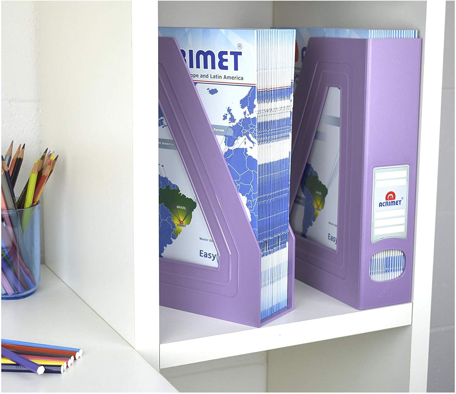 Acrimet Magazine Holder Solid Purple 2 Pack