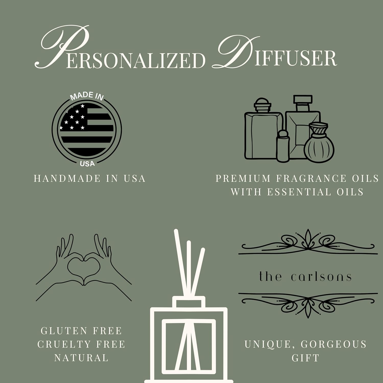 Personalized Reed Diffuser Set with Beets and Apples