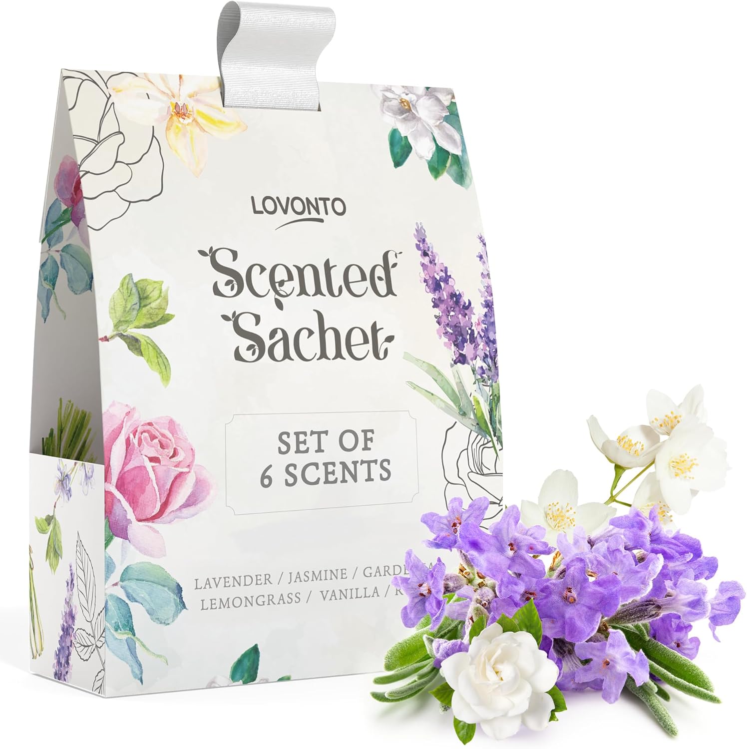 Lovonto 6 Pack Scented Sachet Bags for Home and Car Freshness