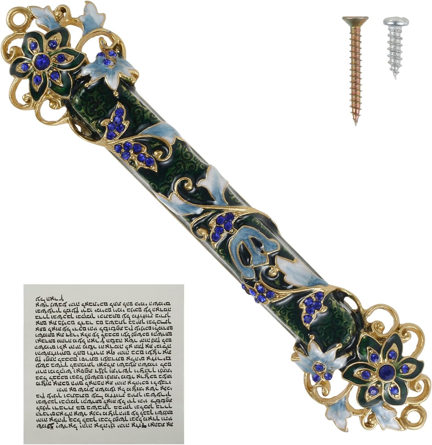 Hand Painted Mezuzah Zinc Alloy Enamel Decor