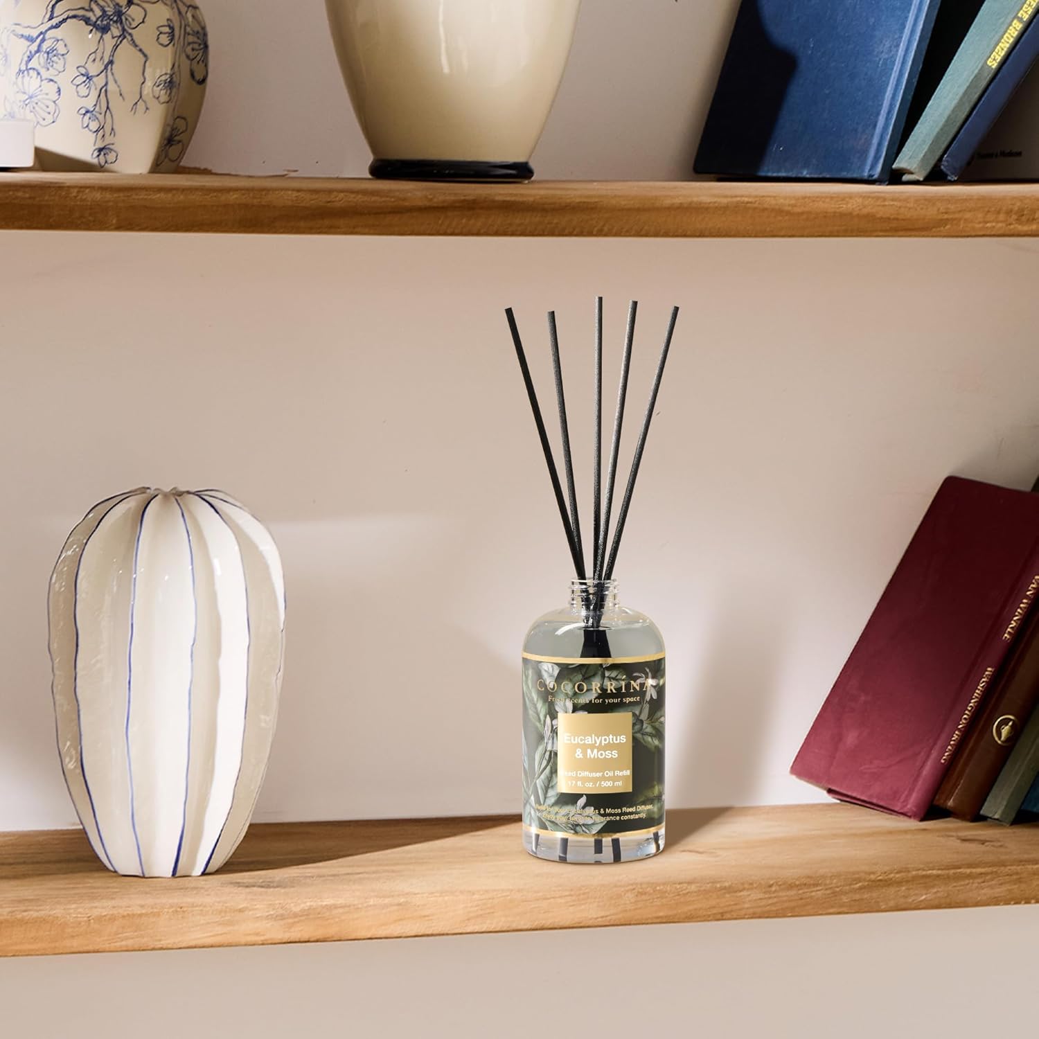 Cocorrna Eucalyptus Moss Reed Diffuser Refill 17oz with 8 Sticks