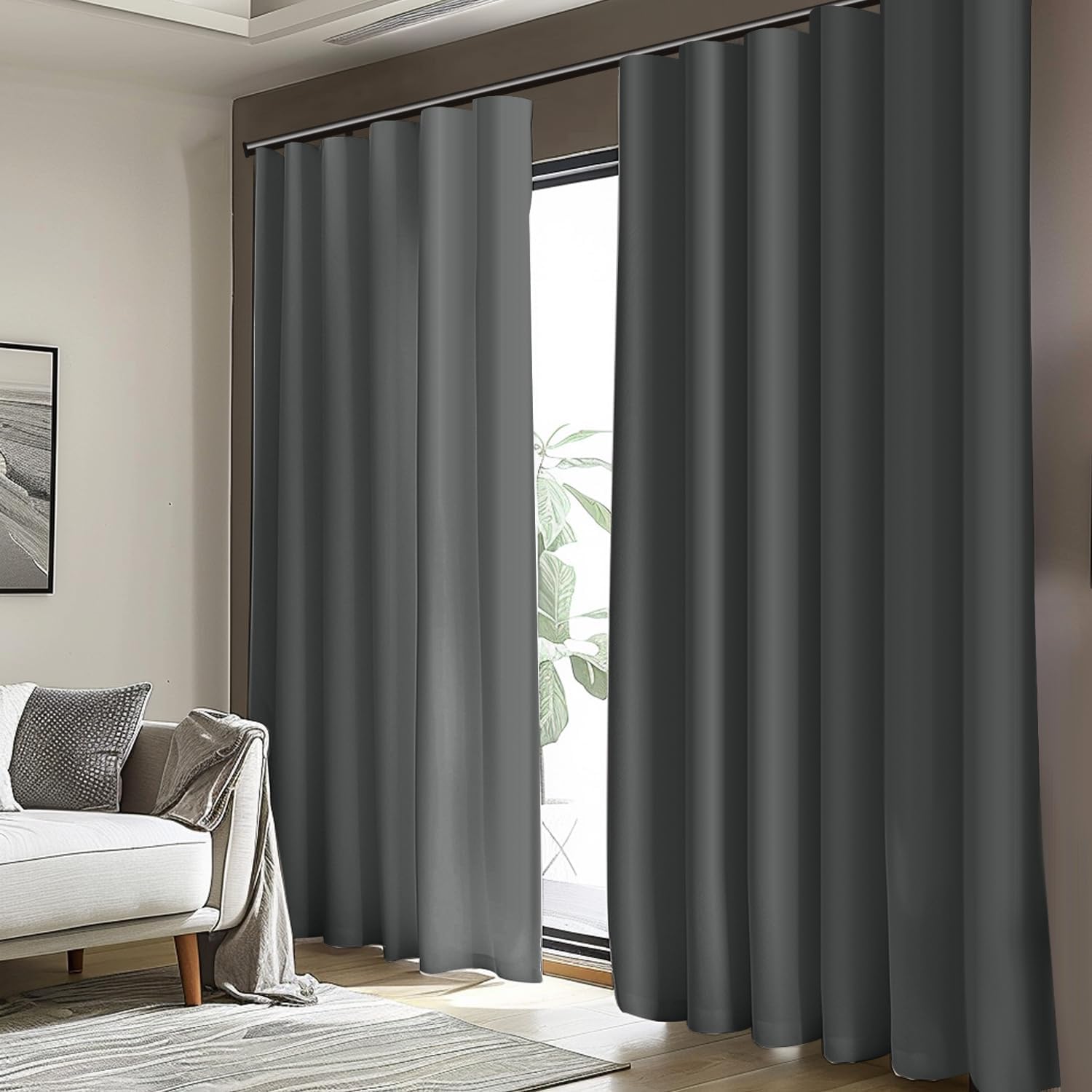 Room Divider Curtains with Hooks 1 Panel Grey 100x84 Inch