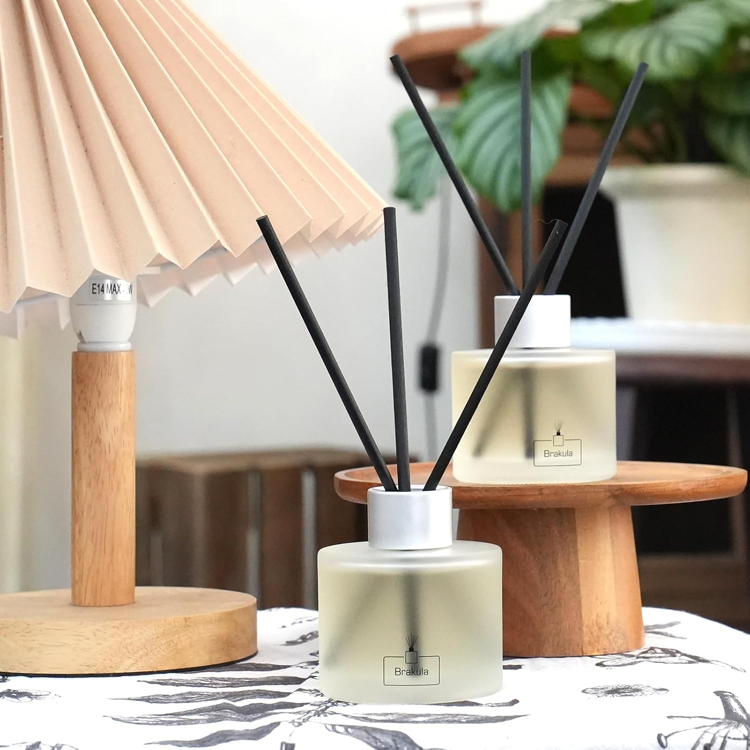 2 Packs Reed Diffuser Set - Bamboo White Tea Scented Home Fragrance